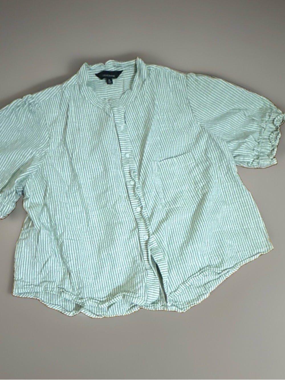 Calligraphie Light Green Stripe Short-Sleeve Shirt XL